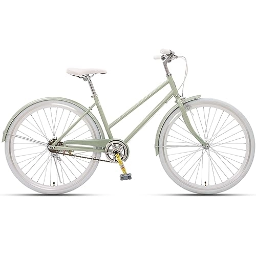 Paseo : Bicicletas para mujer, bicicleta de playa para mujer, bicicleta clásica unisex, bicicleta de turismo, 24 / 26 pulgadas, 7 velocidades, ligera y cómoda, adecuada para viajes diarios(Color:Green, Size:24