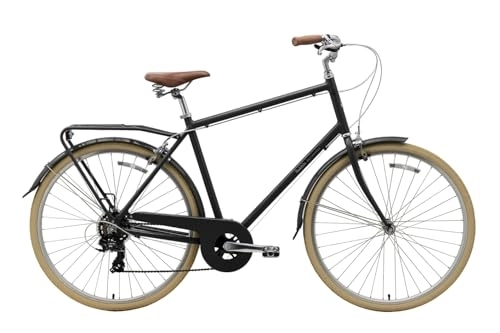 Paseo : Bobbin Daytripper City Bike - Bicicleta de adulto para hombre y mujer, talla M / L, color negro (neumáticos crema arándanos)