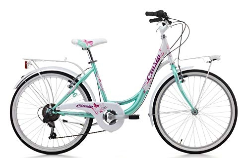 Paseo : Cicli Cinzia - Bicicleta Liberty de niña, cuadro de acero, dos tallas disponibles, Acqua Marina / Bianco