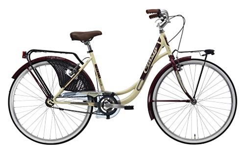 Paseo : CINZIA City Bike Liberty - Bicicleta de 26 pulgadas, para mujer, monovelocidad, color crema amaranto