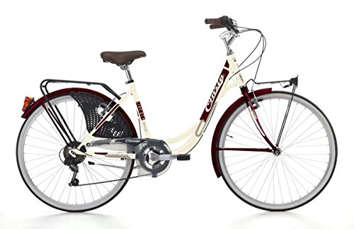 Paseo : Cinzia Liberty - Bicicleta holandesa para mujer, 6 velocidades, color crema y burdeos