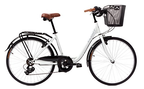 Paseo : CLOOT Bicis de Paseo Relax Blanca-Bicicleta Paseo con Cambio Shimano 6V