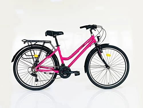 Paseo : Corelli Bicycle Bicicleta de 26"-Shiwers, Marco de Aluminio, Horquilla rígida, Unisex Adulto, Rosa, Talla única