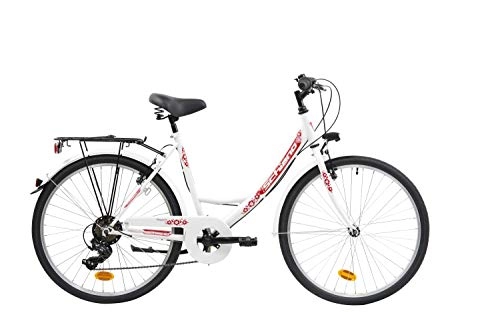 Paseo : F.lli Schiano Elegance Bicicleta Urbana, Women's, Blanco-Rojo, 26''