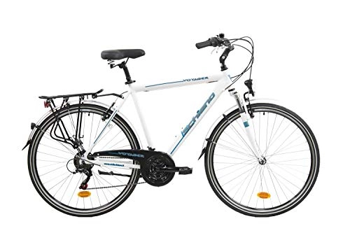 Paseo : F.lli Schiano Voyager Bicicleta Trekking, Men's, Blanco-Azul, 28''