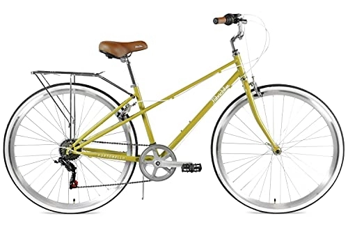 Paseo : FabricBike Portobello - Bicicleta de Paseo Mujer, Bicicleta Urbana Vintage Retro, Bicicleta de Ciudad Estilo Holandesa con Cambios Shimano Sillín Confortable. (Portobello Olive)