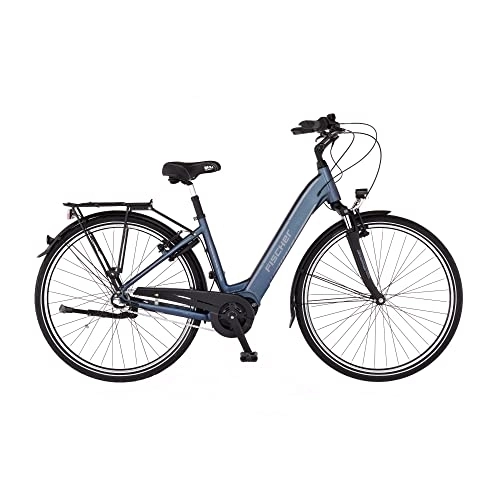 Paseo : Fischer Cita 2.1i Bicicleta eléctrica para Hombre y Mujer | RH 48 cm Motor Central 65 NM | batería de 36 V, E-Bike City |, Azul Zafiro Mate, Rahmenhöhe 44 cm