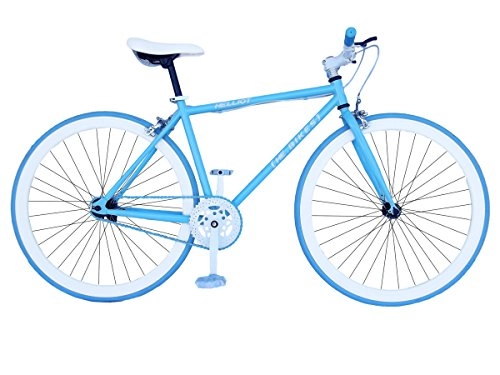 Paseo : Fixie Helliot Fixie Soho H01 Bicicleta Urbana, Hombre, Azul Claro, Talla Única