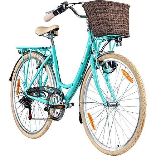 Paseo : galano 28 pulgadas 6 velocidades Valencia City Bike Ciudad Bicicleta mujer – Bicicleta para mujer, color verde, tamaño 19 pulgadas, tamaño de cuadro 19.00, tamaño de rueda 28.00