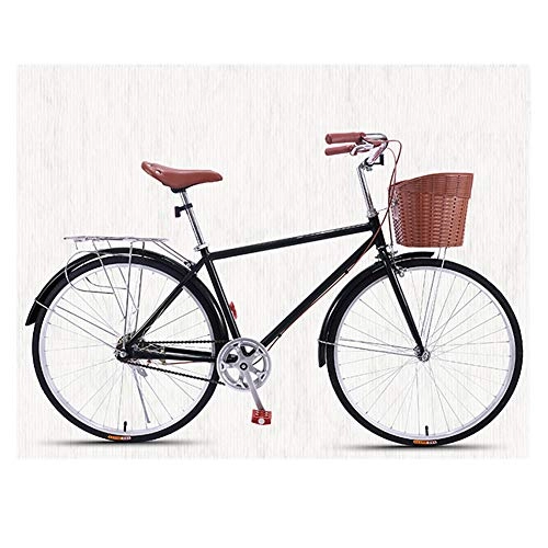 Paseo : GHH Comfort City Bike Hombre Bicicleta Retro Ligera de 26"7 velocidades Marco de Acero de Alto Carbono Unisexo