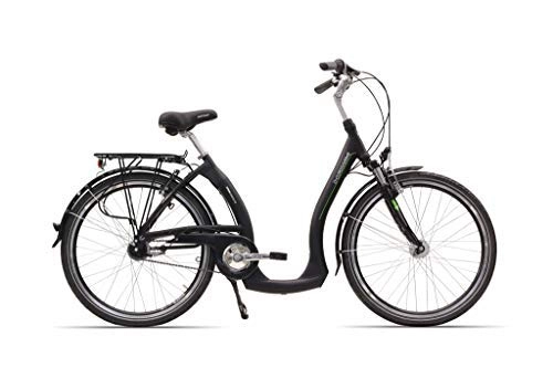 Paseo : Hawk Green City Plus fácil – elegante aleación con bajo para bicicleta urbana y 3 velocidad Hub Gear – Marco de aluminio horquilla de suspensión, color negro, tamaño 0, 66 m (26 pulgadas), tamaño de rueda 26.00 inches