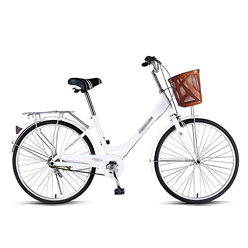 Paseo : HHHKKK Bicicleta de Ciudad Bicicleta 24 Pulgadas, Bastidor de Baja Emisión de Acero con Alto Contenido de Carbono con Frenos Galvanizados en Las Ruedas Traseras Unisexo