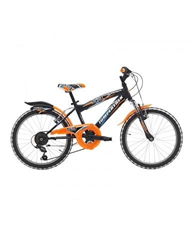 Paseo : JUMPERTREK Jumpberrek Bicicleta de montaña 20 Thunder de Acero con Horquilla telescópica de 6 velocidades, Color Negro Mate y Naranja Fluorescente, Talla 30 (Shimano RS-35+ty-21)