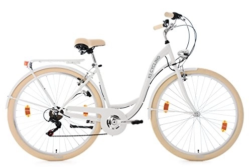 Paseo : KS Cycling Mujer – Bicicleta para Mujer Balloon Bicicleta, Color Blanco, 28