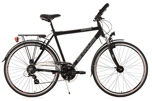 Paseo : KS Cycling Norfolk - Bicicleta de trekking para hombre, color negro, ruedas 28'', cuadro 53 cm