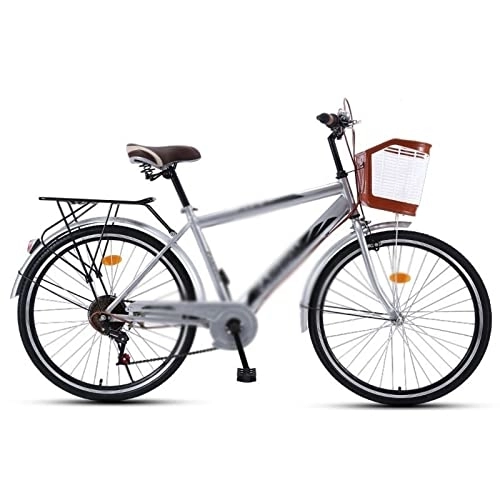 Paseo : LIANAI Zxc Bikes Road Bike 26 pulgadas 6 velocidades cambio portátil viajero retro viaje estudiante adulto bicicleta venta hombres y mujeres (color : blanco, tamaño: definitivo)