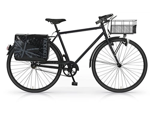 Paseo : MBM Notting Hill - Bicicleta de Paseo para Hombre, Cuadro de Acero Talla 52, Frenos V-Brake, Ruedas de 28", Color Negro