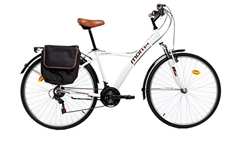 Paseo : Moma Bikes Bicicleta Paseo Hibrida SHIMANO 18 vel. Aluminio, ruedas de 28", suspension