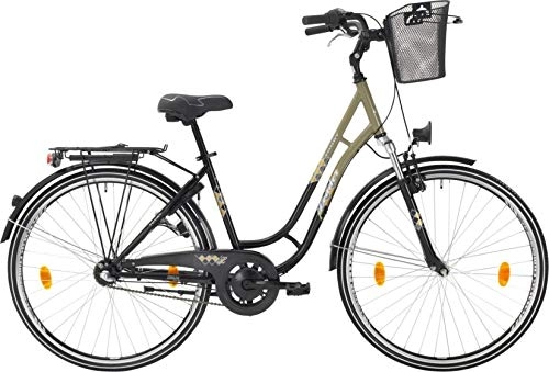 Paseo : ONUX City Bike Femme Toury, 26 / 28 Pouces, 3 Vitesses, Frein à rétropédalage 71, 12 cm (28 Pouces)