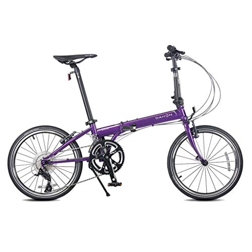 Paseo : Paseo Bicicleta Plegable Bicicleta Unisex 20 Pulgadas Cambio Frenos Deportes Bicicleta Porttil (Color : Purple, Size : 150 * 32 * 107cm)