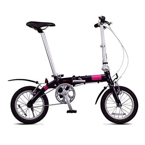 Paseo : Paseo Bicicleta Plegable Mini Ultra Ligera 14 Pulgadas Bicicleta Hombres Y Mujeres Portátil Aleación De Aluminio Bicicleta Ultra Ligera (Color : Purple, Size : 115 * 27 * 59cm)