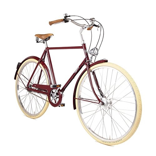 Paseo : Pashley Briton – Señor bicicleta con ligero, con un diseño elegante – aufsteigen y losradeln – Puede Equipamiento – 5 marchas de buje., marco 22, 5, color azul oscuro beschwingt – Fácil – erfrischend, rojo oscuro