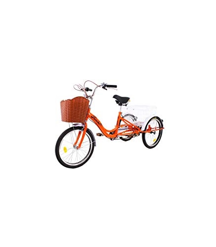 Paseo : Riscko Triciclo Adulto con Dos Cestas Bep-14 Naranja Fluor Montado 32 kg