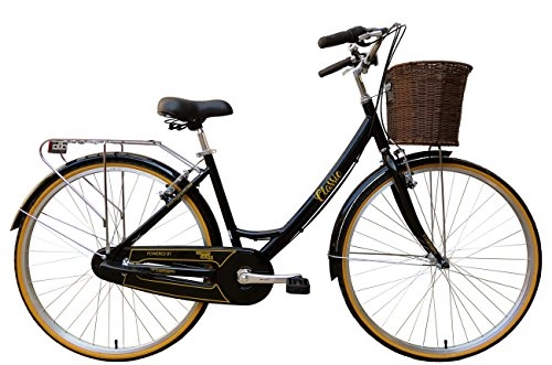 Paseo : Tiger Classic - Bicicleta de 3 velocidades de aleación para mujer, color negro, tamaño 15 pulgadas