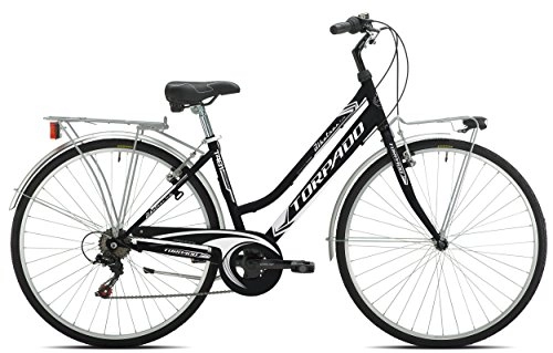 Paseo : Torpado - Bicicleta urbana Albatros de mujer de 28 pulgadas y 6V, talla 52, negra