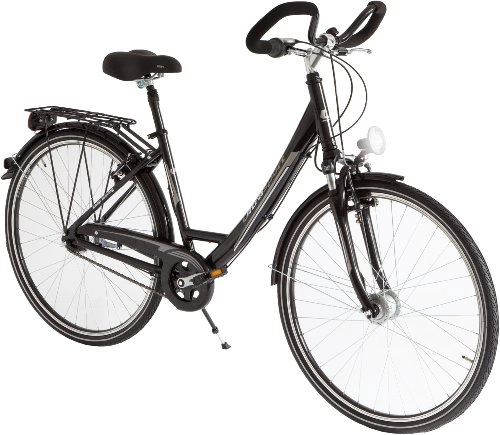Paseo : Ultrasport Wave, 28 Inches Bicicleta Urbana de Aluminio, Mujer, Negro, Cuadro 45 cm
