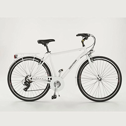 Paseo : Velomarche - Bicicleta Nirvana para hombre con cuadro de aluminio, 21 V, Hombre, Bianco, 58 cm