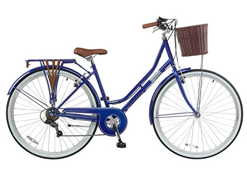 Paseo : Viking Belgravia - Bicicleta clásica para mujer, 6 velocidades, color azul