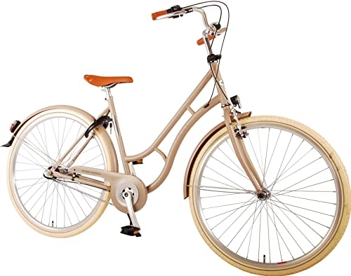 Paseo : Volare Bicicleta de ciudad para mujer, 28 pulgadas, 43 cm, freno de contrapedal 3G, color beige