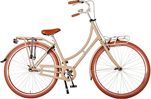 Paseo : Volare Bicicleta holandesa clásica para mujer, 45 cm, freno de contrapedal, color marrón claro