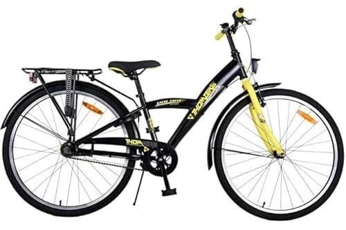 Paseo : Volare Thombike - Bicicleta infantil (26 pulgadas, 3 velocidades), color negro y amarillo