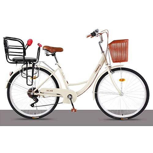 Paseo : WGYHI 6 Velocidades Bicicleta, Mujer Retro Bicicleta De Ciudad Citybike Unisex Hombres Adultos Ligero Portátil Ultraligera Estudiante Bici Empleado De Oficina Bicicleta Estilo Holandesa -I-26inch