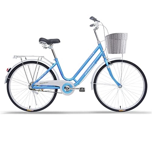 Paseo : Winvacco 24"- Bicicleta Paseo, Sillin Confort, Bicicleta de Paseo Retro, Single Speed, Sillín cómodo y Confortable, Blue-24inch