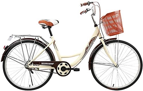 Paseo : WOF Bicicleta de la Ciudad de Adulto con Coche Cesta clásico con Marco Retro Hombres y Mujeres Student Comfort Bicicletas Moda al Aire Libre Conveniente Ligera Adultos Ciudad de Bicicletas