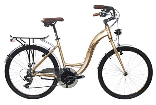 Paseo : Wolfbike Serena TX-300 21V Crema T18 Bicicleta de Paseo Mujer TX-300-ST-EF41-21v, Adultos Unisex, 18