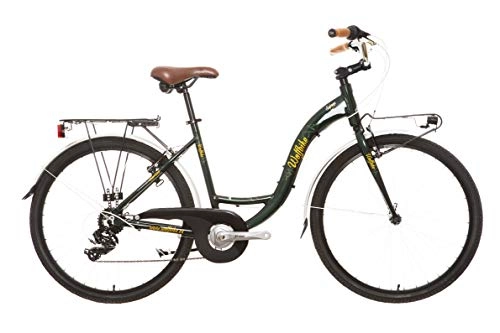 Paseo : Wolfbike Serena TX-300 7V Verde Oliva T18 Bicicleta de Paseo Mujer TX-300-RevoShift SL-R36-7v, Adultos Unisex, 18
