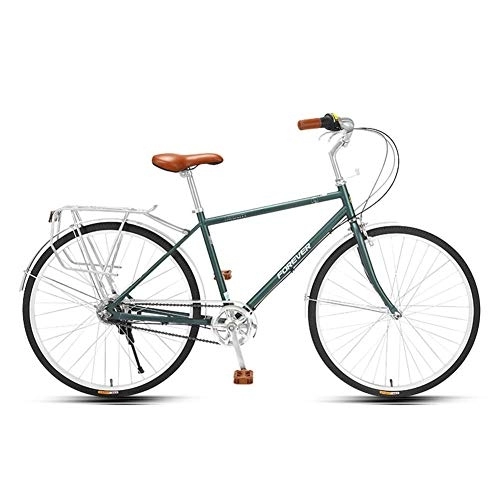 Paseo : Wxnnx Bicicleta clásica de la ciudad de 26 pulgadas, bicicleta tradicional de 5 velocidades, bicicleta de carretera híbrida urbana viajero, ruedas 700c, A