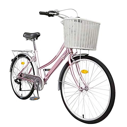 Paseo : XiXia X Bicicleta de Ciudad Velocidad Hombres y Mujeres Viajero Viajero Bicicleta Luz Modelos para Adultos Montar Retro 7 velocidades 24 Pulgadas 26 Pulgadas