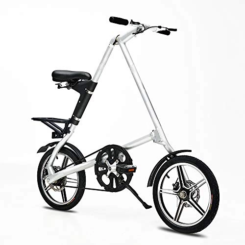 Plegables : 16 Pulgadas Plegable para Adultos Bicicletas de Aluminio Ligero de aleacin Fold Frenos Vespa del Viajero Ciclo de Doble Disco de Bici
