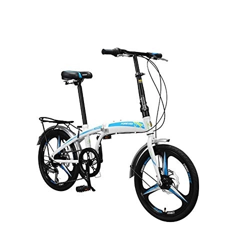 Plegables : 20 En Bicicleta Plegable Ligero Y Portátil Hombres Y Mujeres Bicicletas Pequeñas Nivel 7 Velocidad Variable Marco Plegable De Acero con Alto Contenido De Carbono Plegable De La Ciudad para Bicicleta