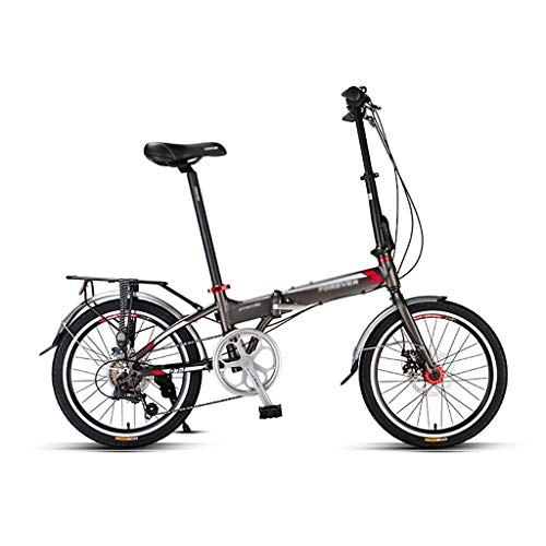 Plegables : 7 velocidades bicicletas plegables for los hombres y mujeres adultos, de 20 pulgadas ultra-ligero portátil de bicicletas Estudiante, aleación de aluminio de cambio de bicicletas, altura recomendada 14
