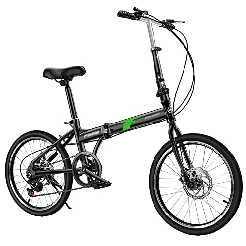 Plegables : 7 velocidades plegable plegable ajustable bicicleta de ciudad bicicleta de 20 pulgadas plegable para hombres adultos y mujeres adolescentes