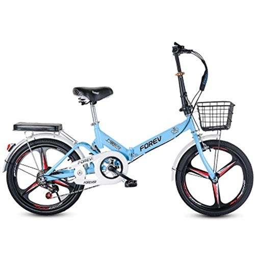 Plegables : ABDOMINAL WHEEL Bikes Bicicleta Plegable Urbana, Cambio de 6 Velocidades con Piñón Libre para Exterior, Sin Herramientas, Fácil de Transportar, 16 / 20 Pulgadas
