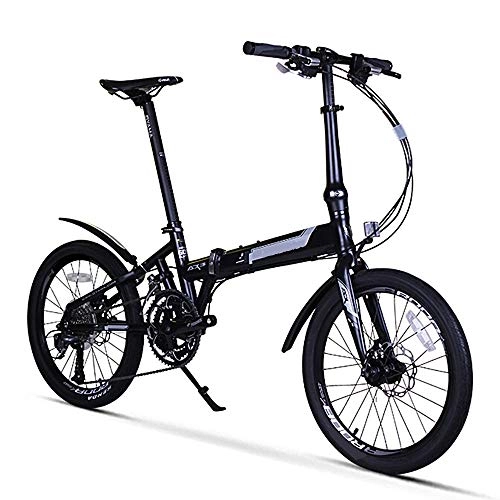 Plegables : AI CHEN Bicicleta de montaña Plegable Aleacin de Aluminio Cambio Bicicleta Plegable Hombres y Mujeres Adultos Negro 20 Pulgadas 27 Velocidad