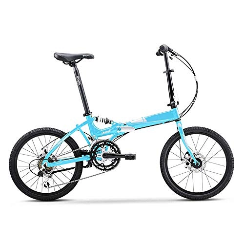 Plegables : AI CHEN Bicicleta Plegable aleacin de Aluminio Doble Disco Freno Amortiguador Hombres y Mujeres Bicicleta 20 Pulgadas 12 Velocidad
