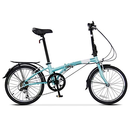 Plegables : AI CHEN Bicicleta Plegable Marco de Acero de Alto Carbono desplazamientos Hombres y Mujeres Adultos Bicicleta de Ocio 20 Pulgadas 6 velocidades